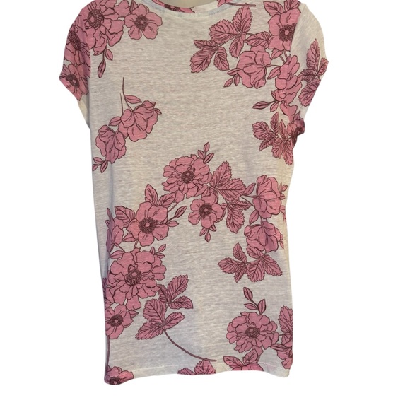 GORGEOUS     Floral Cap Sleeve Linen Top   LARGE         #2 - Picture 5 of 8